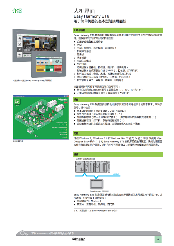 Easy Harmony ET6基本型触摸屏面板 产品目录_06